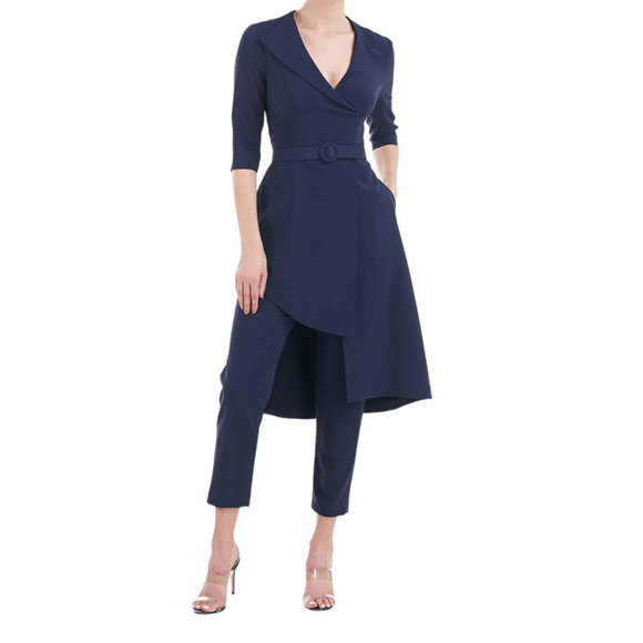 Kay Unger jumpsuit Kori Walk Thru blue size 0 - Picture 1 of 8